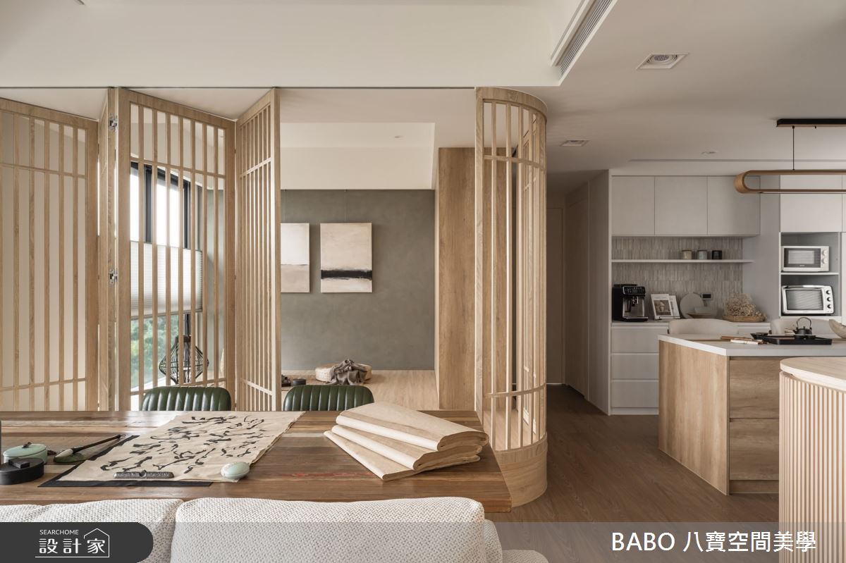 20坪新成屋(5年以下)＿日式禪風餐廳書房多功能室中島案例圖片＿八寶空間美學＿八寶_山川知韻之12