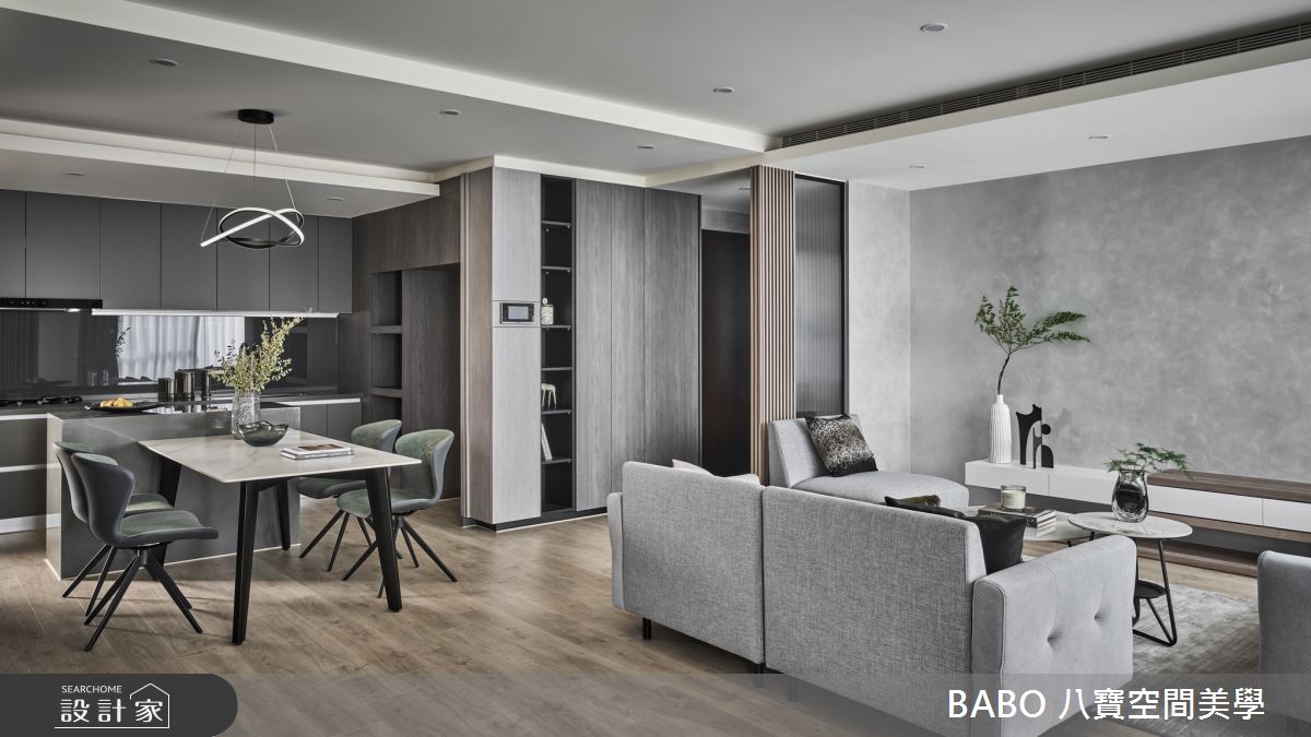 30坪中古屋(5~15年)＿現代風客廳餐廳廚房中島案例圖片＿八寶空間美學＿八寶_星稀之6