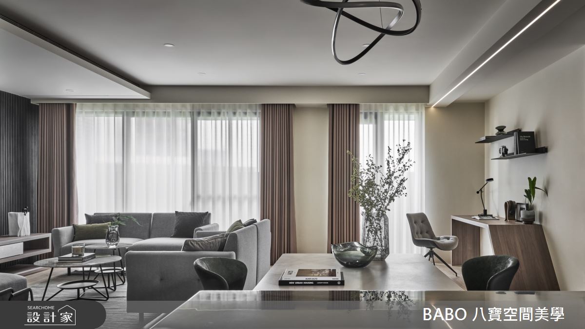 30坪中古屋(5~15年)＿現代風客廳餐廳書房工作區案例圖片＿八寶空間美學＿八寶_星稀之10