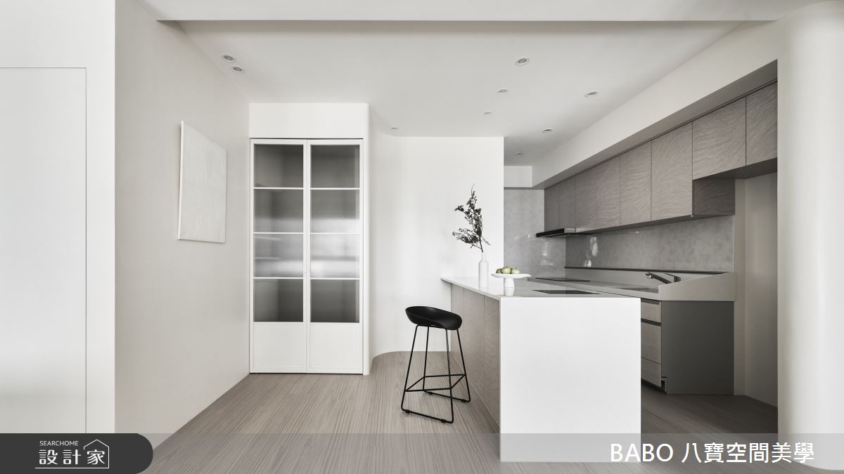 32坪新成屋(5年以下)＿簡約風廚房吧檯中島案例圖片＿八寶空間美學＿八寶_一抹，白之11