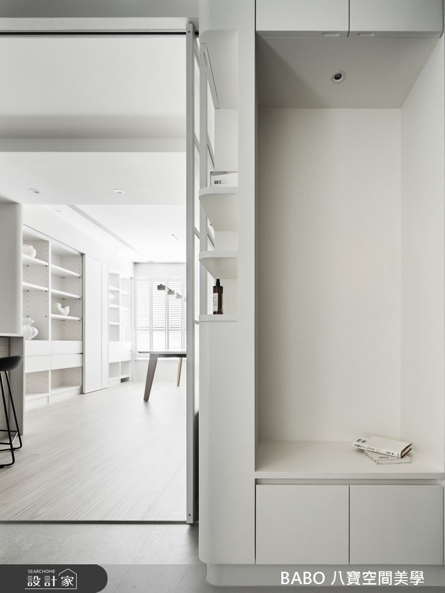 32坪新成屋(5年以下)＿簡約風玄關案例圖片＿八寶空間美學＿八寶_一抹，白之1