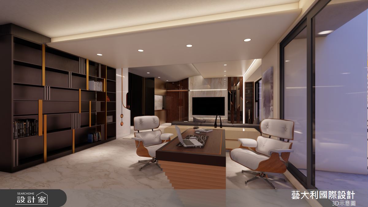 50坪毛胚屋＿奢華風客廳書房案例圖片＿藝大利國際設計＿藝大利_38之7