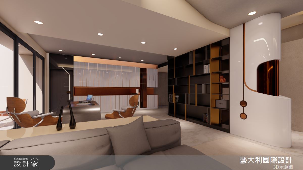 50坪毛胚屋＿奢華風客廳書房案例圖片＿藝大利國際設計＿藝大利_38之6
