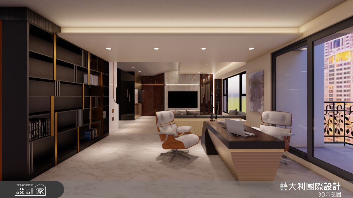 50坪毛胚屋＿奢華風客廳書房案例圖片＿藝大利國際設計＿藝大利_38之8