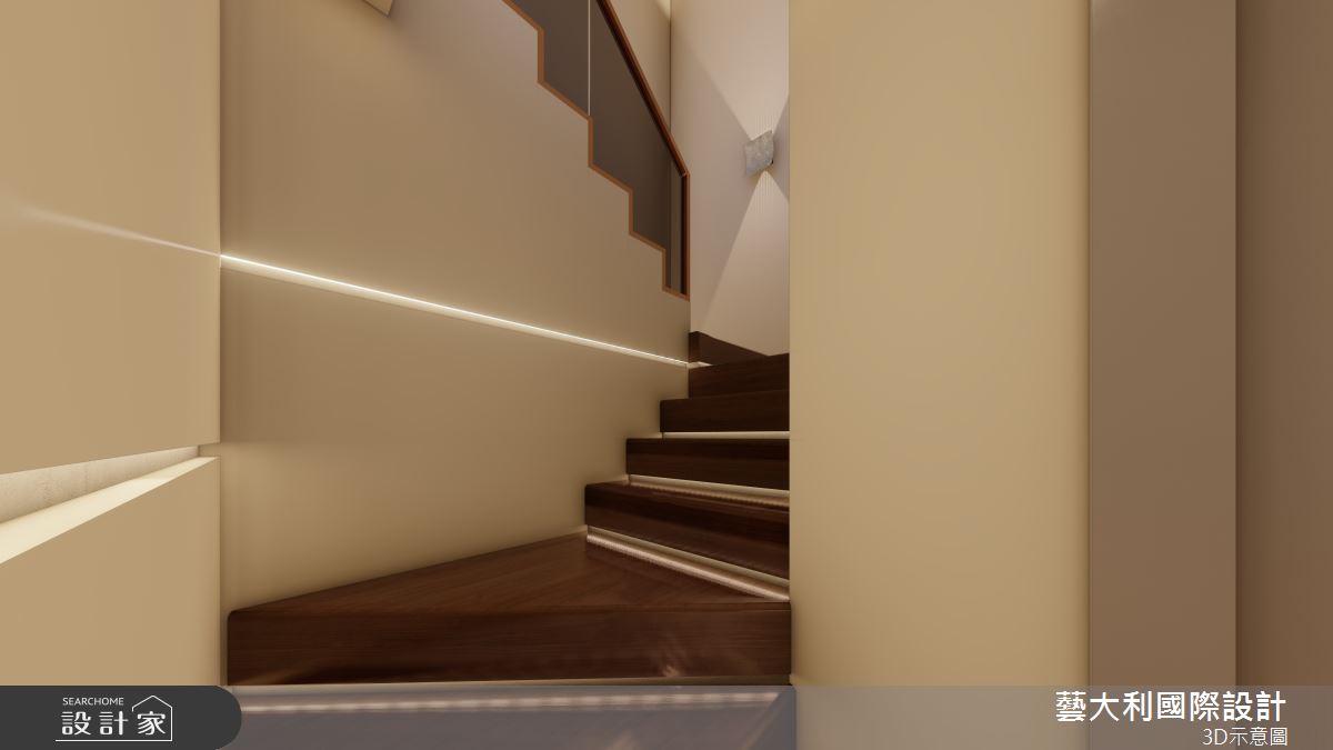 80坪毛胚屋＿奢華風樓梯案例圖片＿藝大利國際設計＿藝大利_39之12