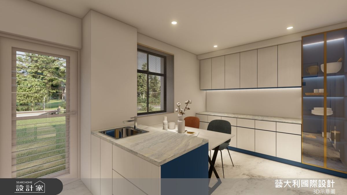 36坪老屋(31~40年)＿飯店風餐廳中島案例圖片＿藝大利國際設計＿藝大利_42之16