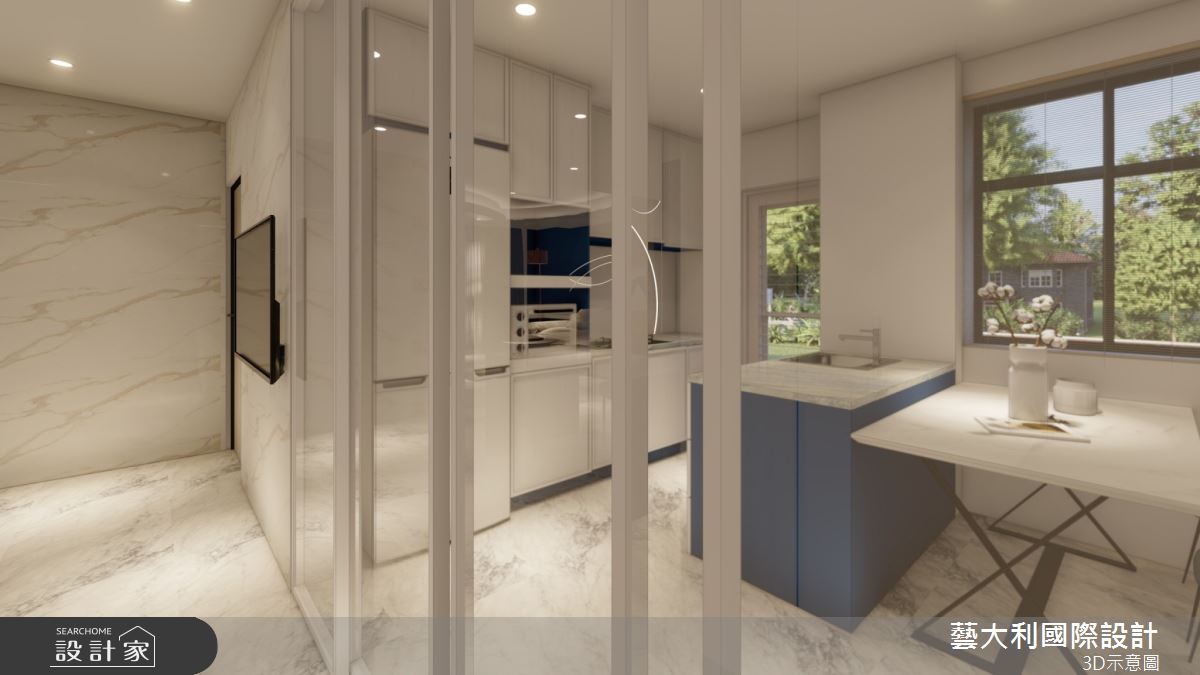 36坪老屋(31~40年)＿飯店風餐廳廚房中島案例圖片＿藝大利國際設計＿藝大利_42之14