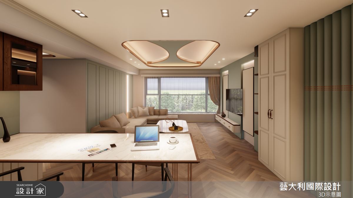 30坪＿法式風客廳餐廳案例圖片＿藝大利國際設計＿藝大利_43之5