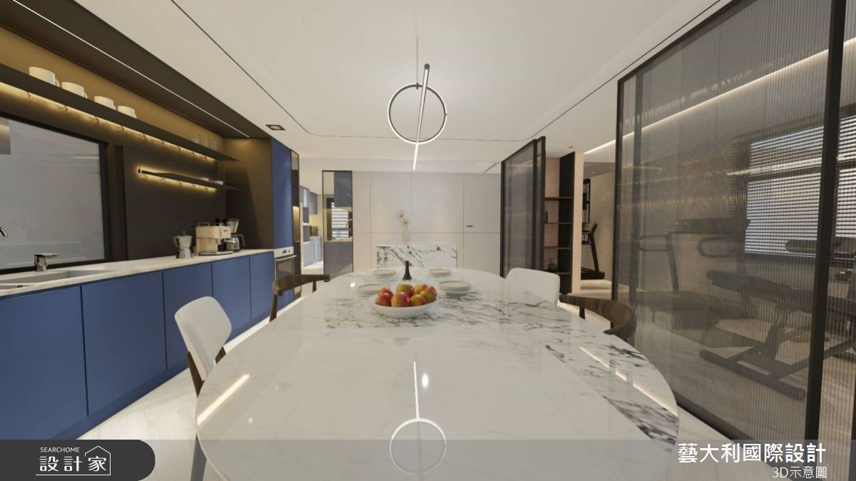 50坪老屋(50年以上)＿現代風餐廳廚房中島案例圖片＿藝大利國際設計＿藝大利_45之8