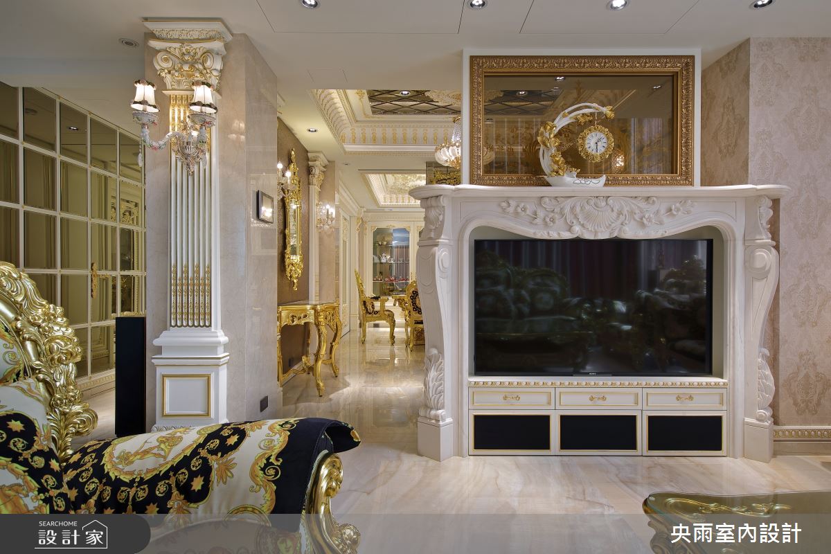 250坪新成屋(5年以下)＿歐式風格客廳案例圖片＿央雨室內設計＿央雨_桃園龍潭_自地自建_歐式風格之6