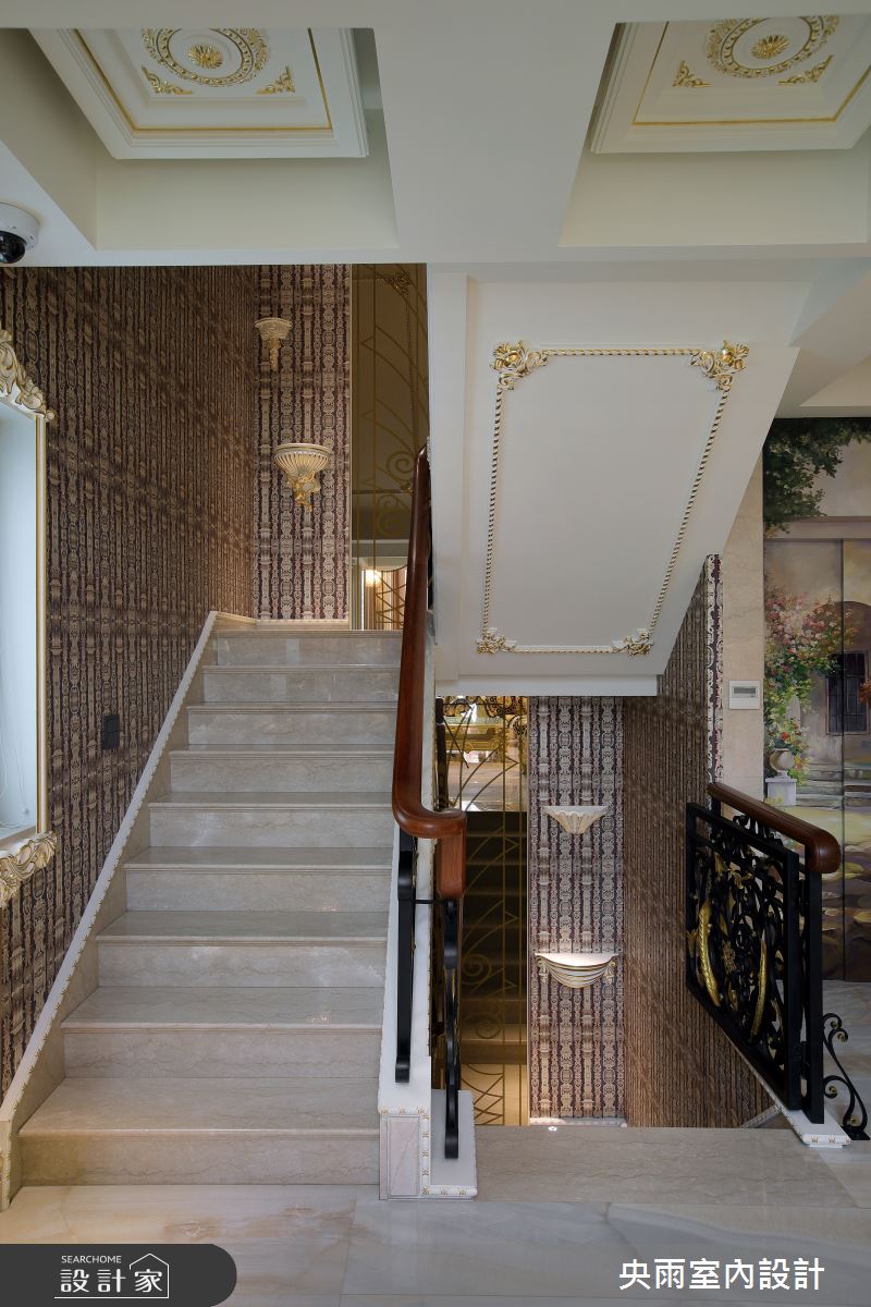250坪新成屋(5年以下)＿歐式風格樓梯案例圖片＿央雨室內設計＿央雨_桃園龍潭_自地自建_歐式風格之15