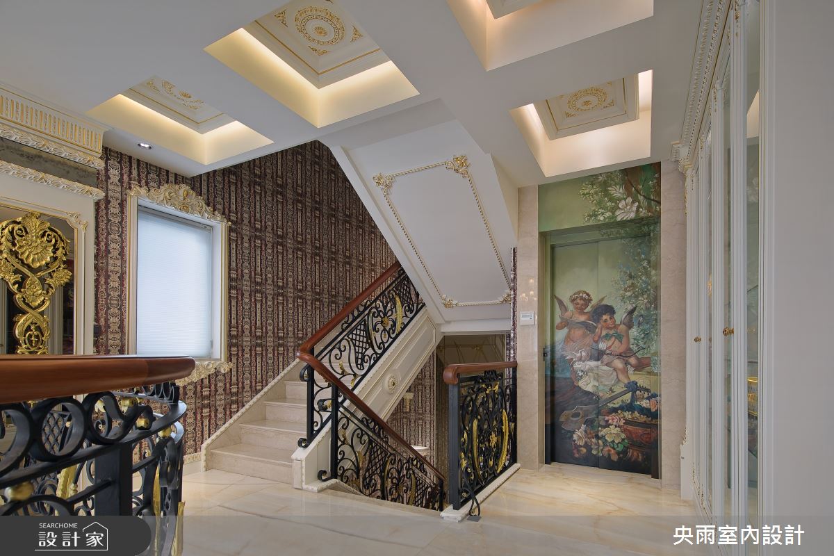 250坪新成屋(5年以下)＿歐式風格樓梯走廊案例圖片＿央雨室內設計＿央雨_桃園龍潭_自地自建_歐式風格之18