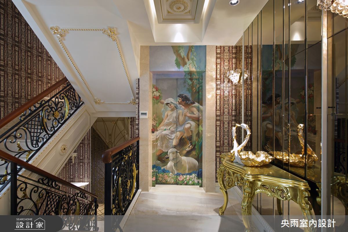 250坪新成屋(5年以下)＿歐式風格樓梯案例圖片＿央雨室內設計＿央雨_桃園龍潭_自地自建_歐式風格之22