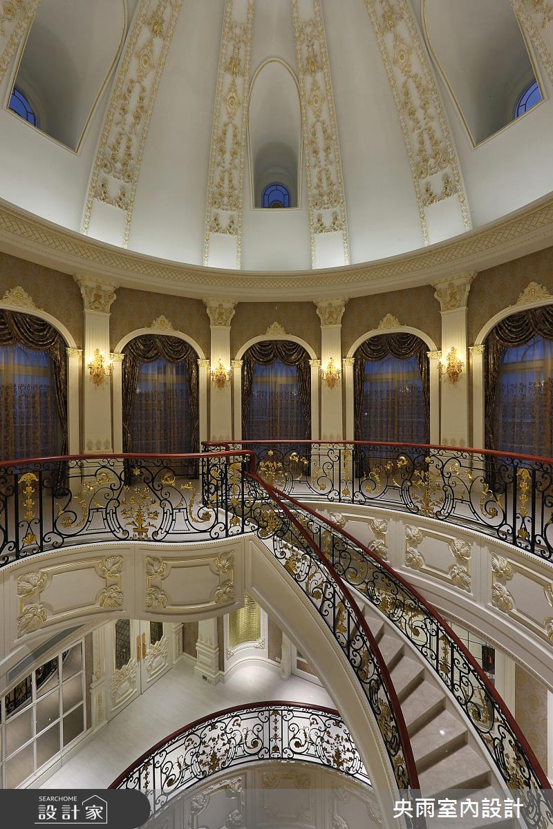 350坪新成屋(5年以下)＿歐式風格樓梯案例圖片＿央雨室內設計＿央雨_啟德重機_竹北皇宮_歐式風格之12