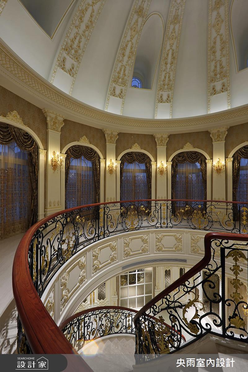 350坪新成屋(5年以下)＿歐式風格樓梯案例圖片＿央雨室內設計＿央雨_啟德重機_竹北皇宮_歐式風格之13