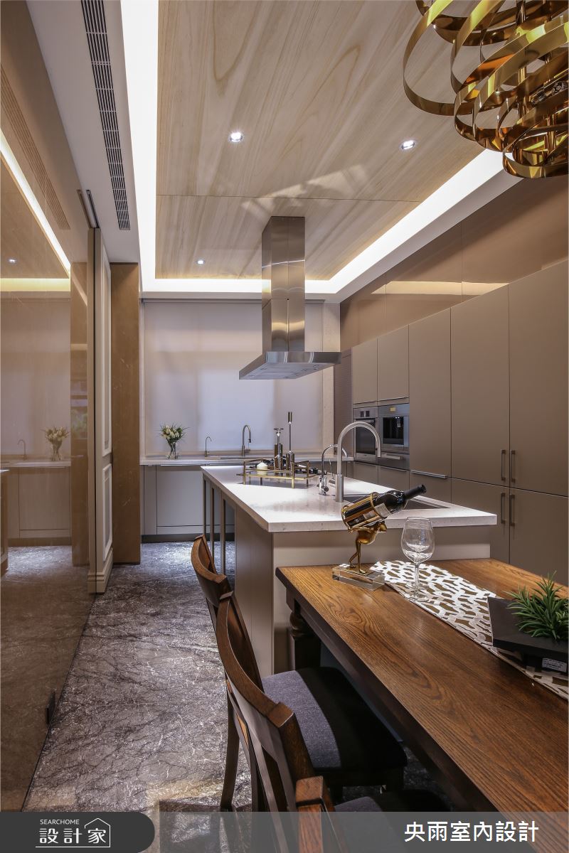 150坪中古屋(5~15年)＿美式風格餐廳廚房中島案例圖片＿央雨室內設計＿央雨_台中獨立森林_美式風格之11