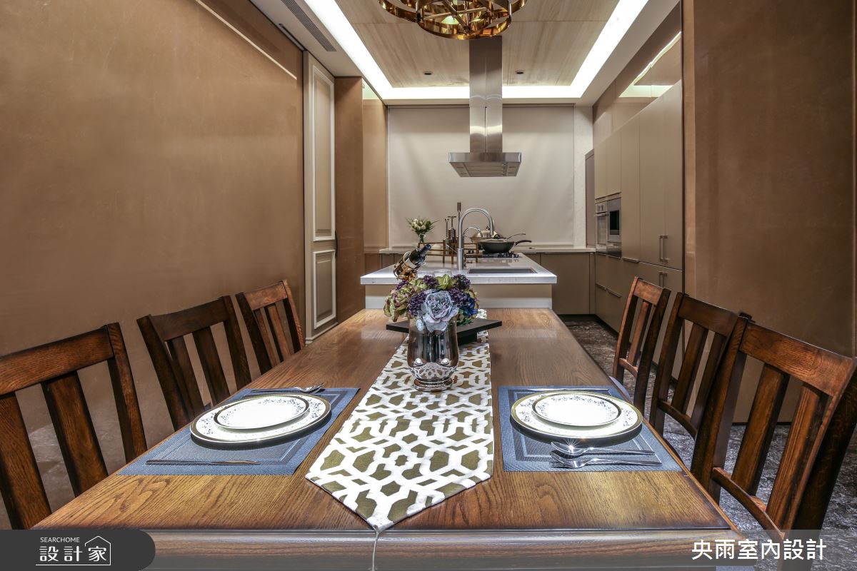 150坪中古屋(5~15年)＿美式風格餐廳廚房中島案例圖片＿央雨室內設計＿央雨_台中獨立森林_美式風格之9