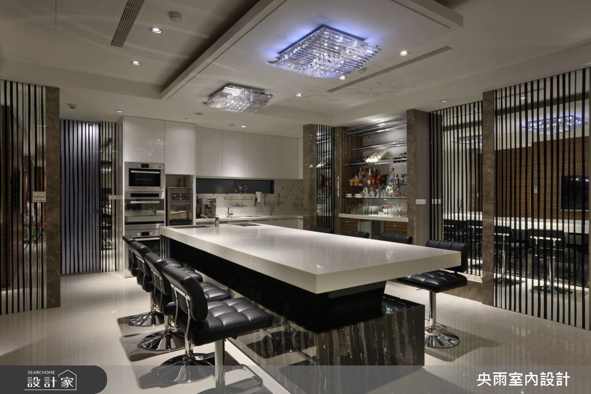 80坪中古屋(5~15年)＿輕奢華風格餐廳廚房案例圖片＿央雨室內設計＿央雨_輕奢華風格之4