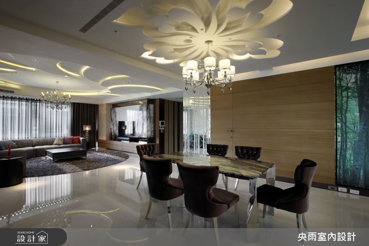 80坪毛胚屋＿輕奢華風格客廳餐廳案例圖片＿央雨室內設計＿央雨_台中七期寶輝世紀_輕奢華風格之6