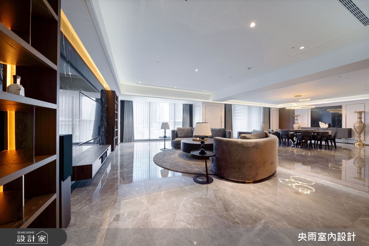 60坪新成屋(5年以下)＿輕奢華風格客廳案例圖片＿央雨室內設計＿央雨_台中_寶輝秋紅谷_輕奢華風格之2