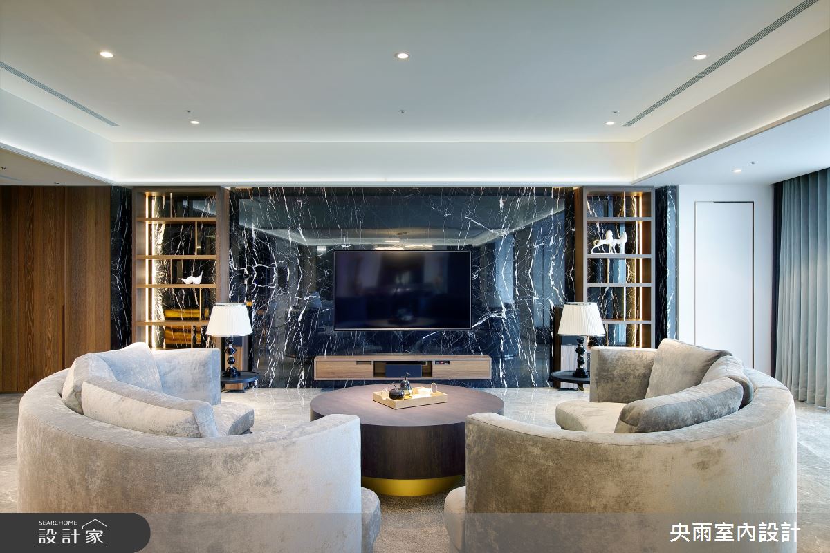 60坪新成屋(5年以下)＿輕奢華風格客廳案例圖片＿央雨室內設計＿央雨_台中_寶輝秋紅谷_輕奢華風格之5