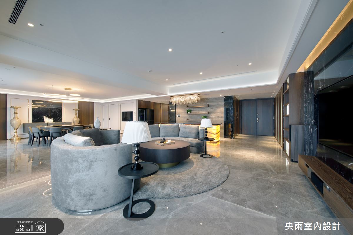 60坪新成屋(5年以下)＿輕奢華風格客廳案例圖片＿央雨室內設計＿央雨_台中_寶輝秋紅谷_輕奢華風格之4