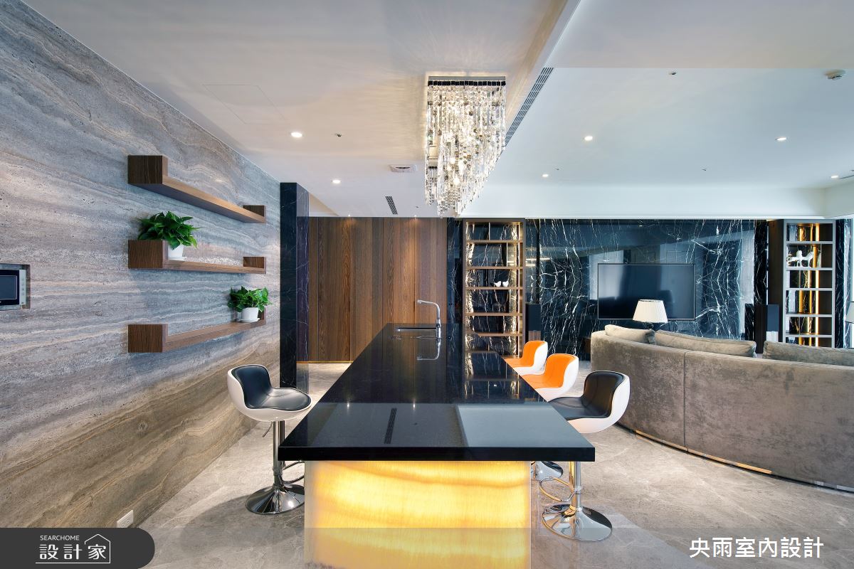 60坪新成屋(5年以下)＿輕奢華風格中島案例圖片＿央雨室內設計＿央雨_台中_寶輝秋紅谷_輕奢華風格之7