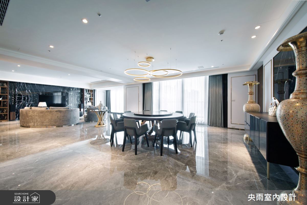 60坪新成屋(5年以下)＿輕奢華風格餐廳案例圖片＿央雨室內設計＿央雨_台中_寶輝秋紅谷_輕奢華風格之9