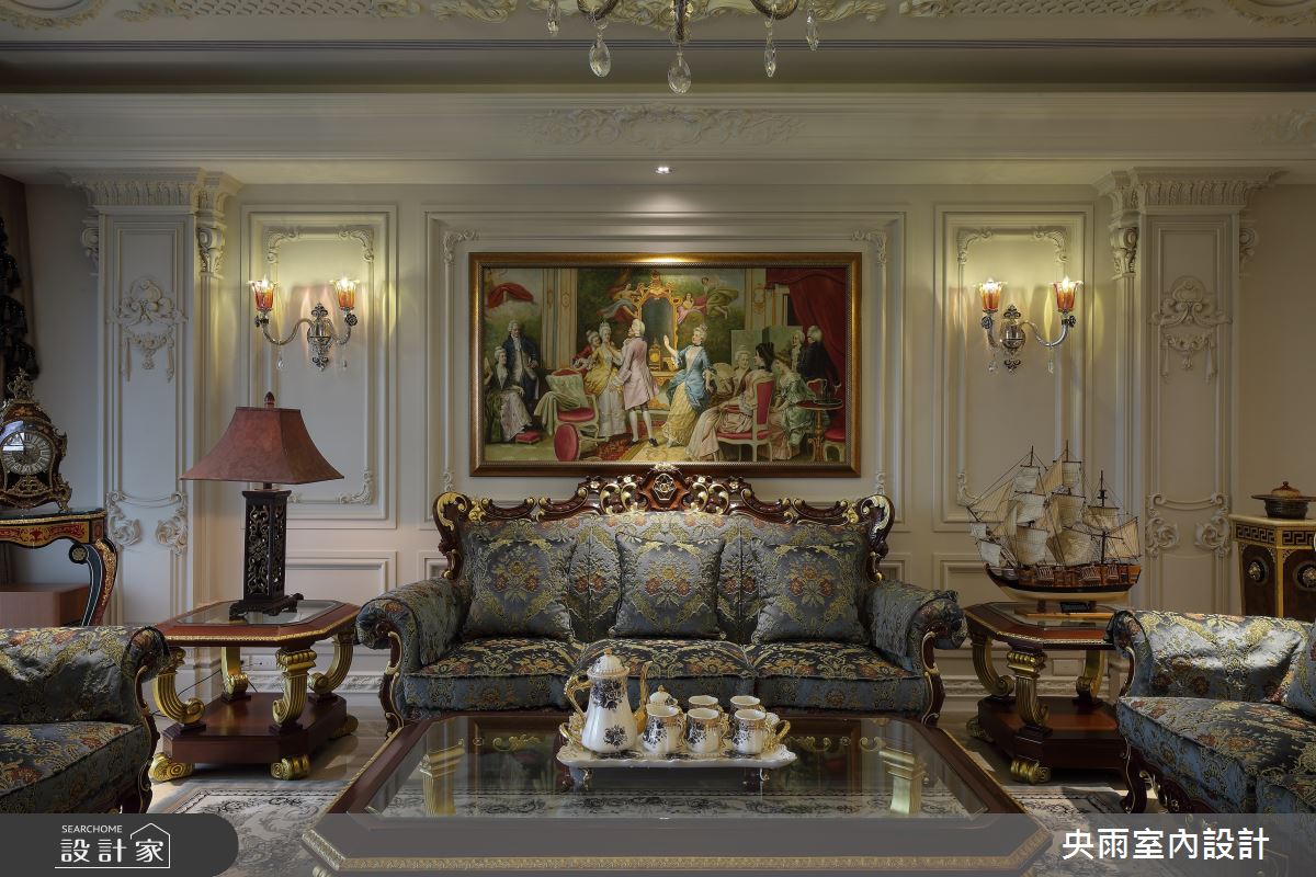 80坪中古屋(5~15年)＿歐式風格客廳案例圖片＿央雨室內設計＿央雨_中悅_歐式風格之2