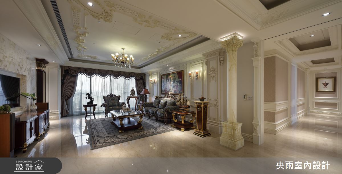 80坪中古屋(5~15年)＿歐式風格客廳案例圖片＿央雨室內設計＿央雨_中悅_歐式風格之4