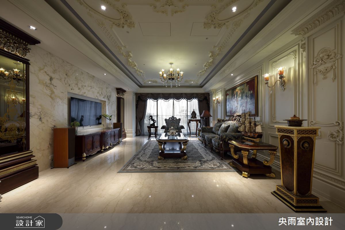 80坪中古屋(5~15年)＿歐式風格客廳案例圖片＿央雨室內設計＿央雨_中悅_歐式風格之3