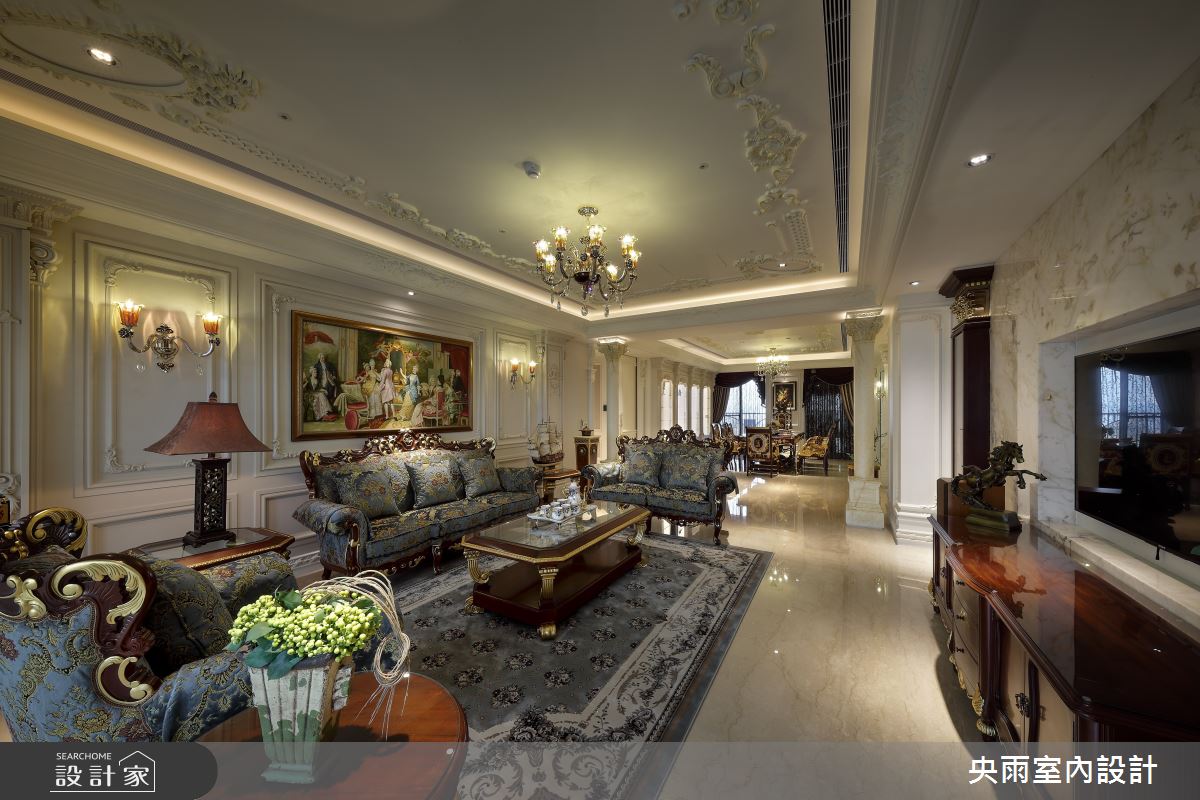80坪中古屋(5~15年)＿歐式風格客廳案例圖片＿央雨室內設計＿央雨_中悅_歐式風格之6