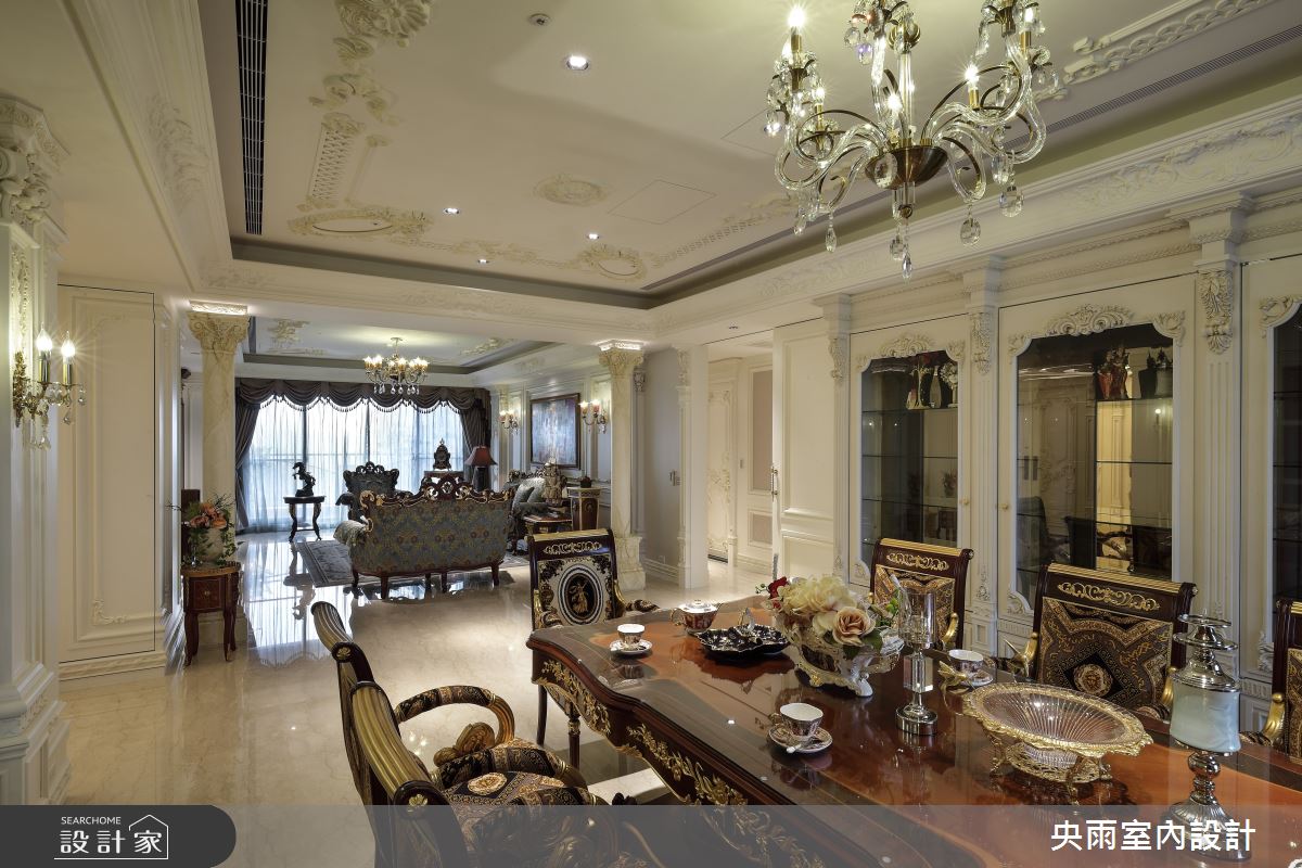 80坪中古屋(5~15年)＿歐式風格客廳餐廳案例圖片＿央雨室內設計＿央雨_中悅_歐式風格之9