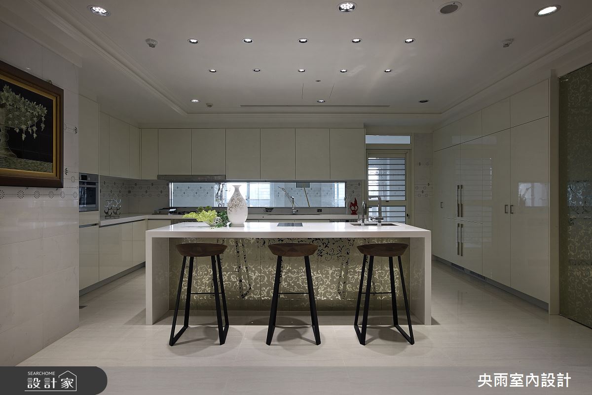 180坪＿輕奢美式風格廚房中島案例圖片＿央雨室內設計＿央雨_輕奢美式風格之10