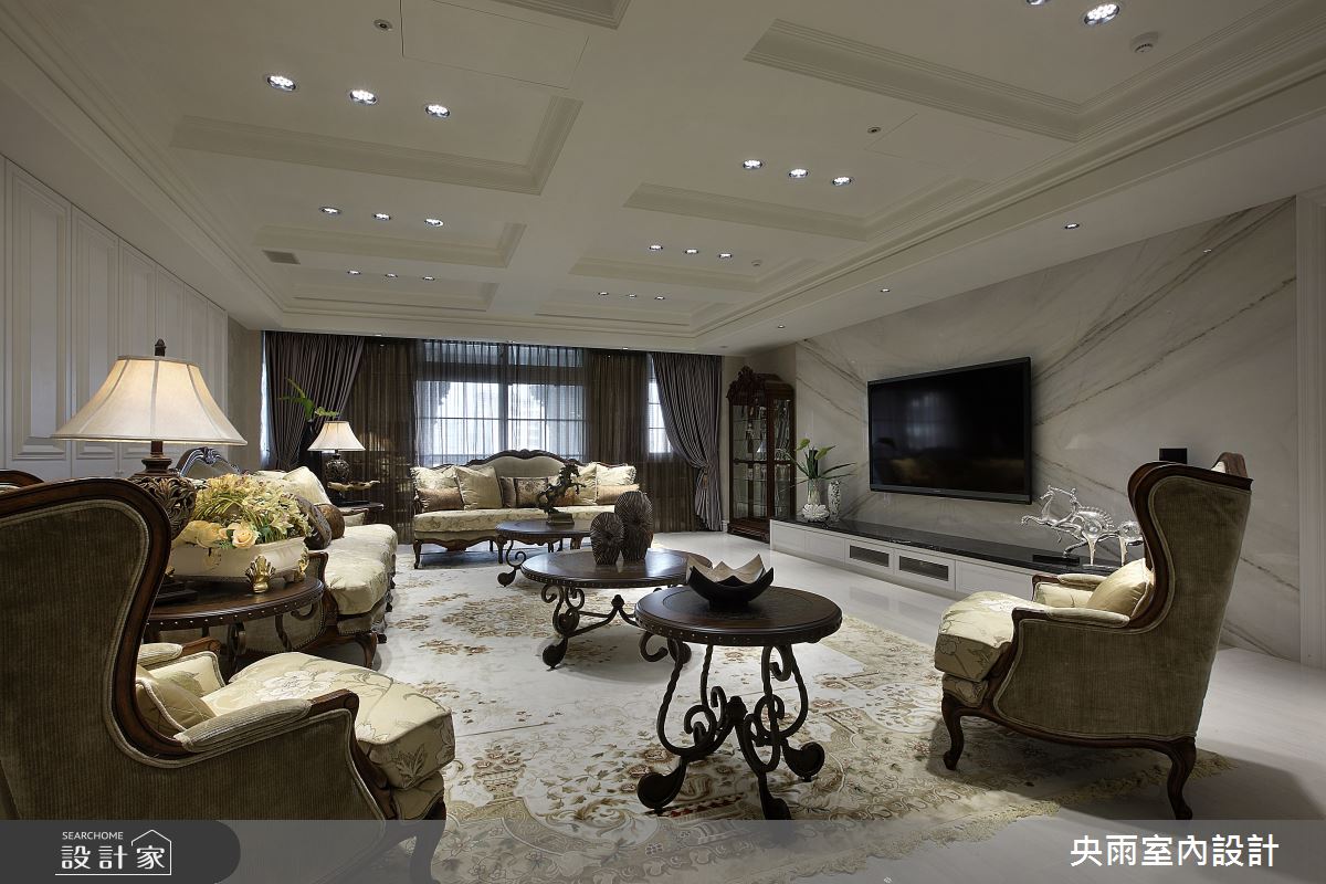180坪＿輕奢美式風格客廳案例圖片＿央雨室內設計＿央雨_輕奢美式風格之11