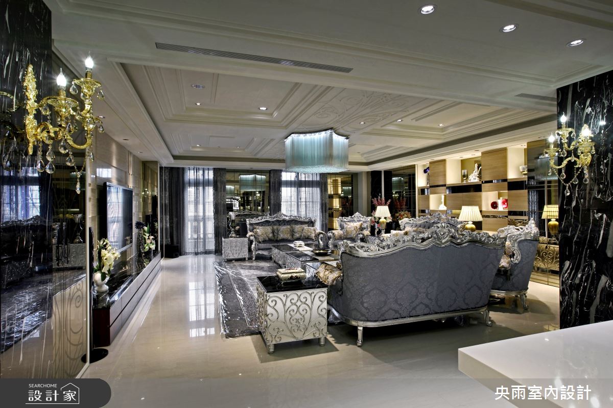 80坪＿奢華風客廳案例圖片＿央雨室內設計＿央雨_奢華風格之14