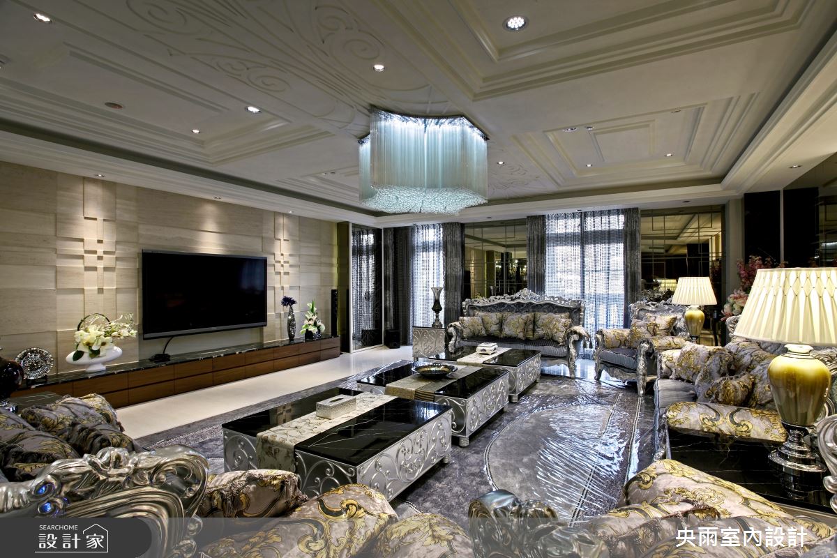 80坪＿奢華風客廳案例圖片＿央雨室內設計＿央雨_奢華風格之16