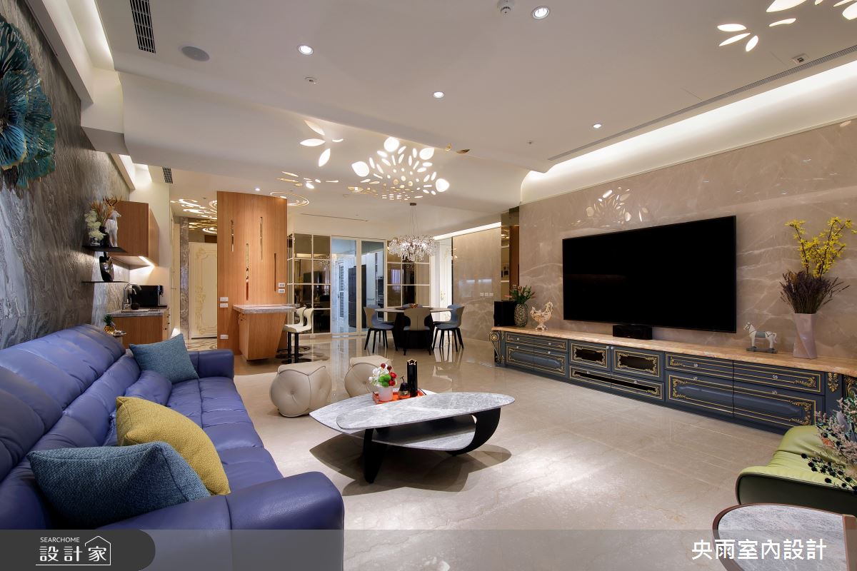 80坪新成屋(5年以下)＿新潮歐式風格客廳中島案例圖片＿央雨室內設計＿央雨_台中七期_榮耀世紀_新潮歐式風格之8