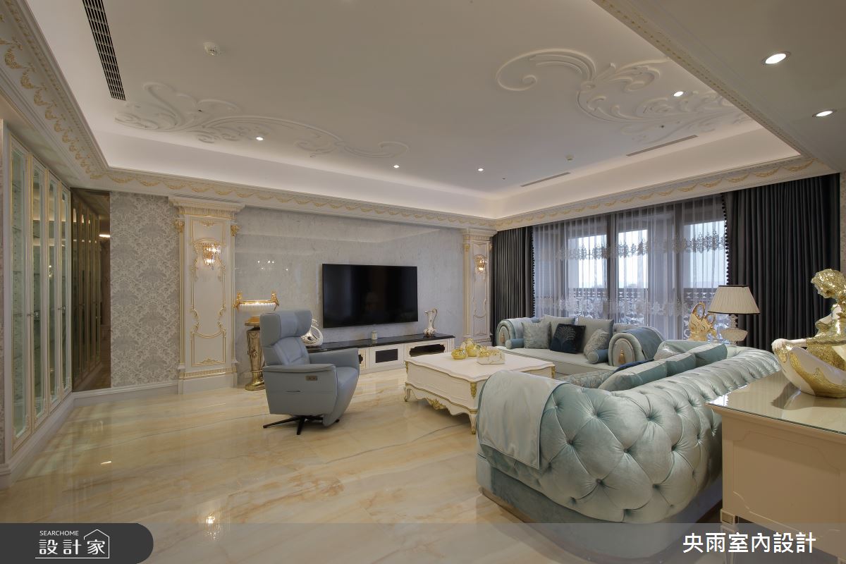 80坪毛胚屋＿新潮歐式風格客廳案例圖片＿央雨室內設計＿央雨_台中七期_聯聚芳庭_新潮歐式風格之6