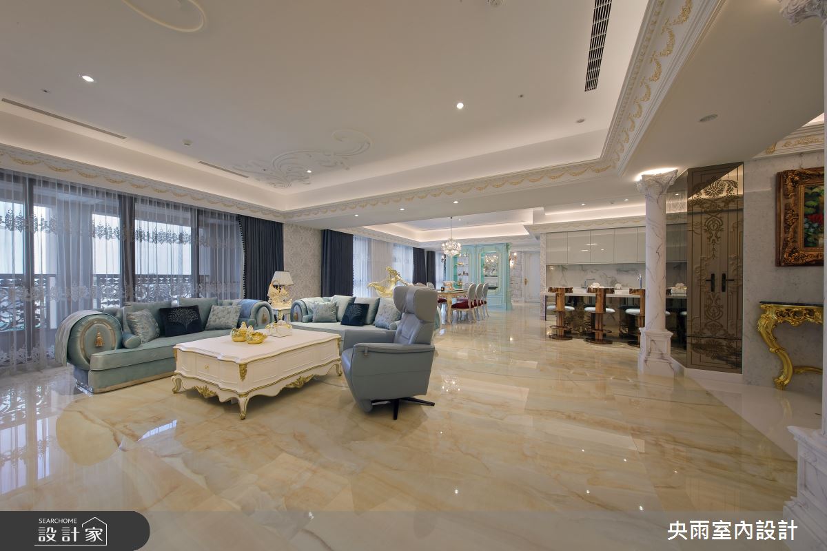 80坪毛胚屋＿新潮歐式風格客廳案例圖片＿央雨室內設計＿央雨_台中七期_聯聚芳庭_新潮歐式風格之7