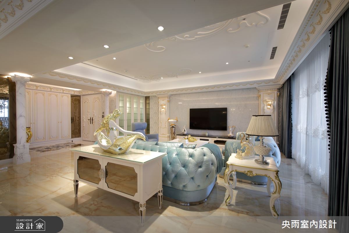 80坪毛胚屋＿新潮歐式風格客廳案例圖片＿央雨室內設計＿央雨_台中七期_聯聚芳庭_新潮歐式風格之11