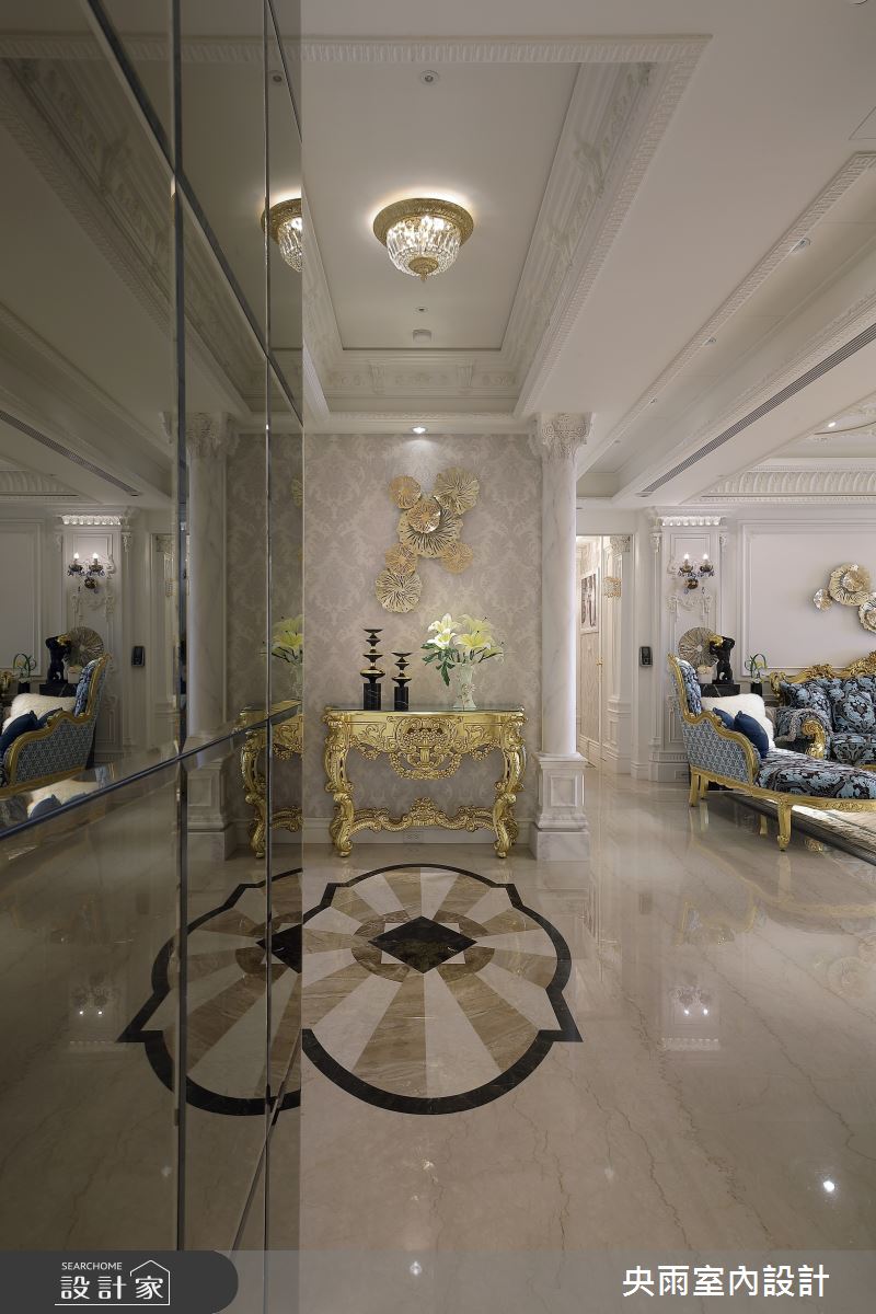 80坪毛胚屋＿奢華風玄關案例圖片＿央雨室內設計＿央雨_台中_總裁行館_奢華風格之1
