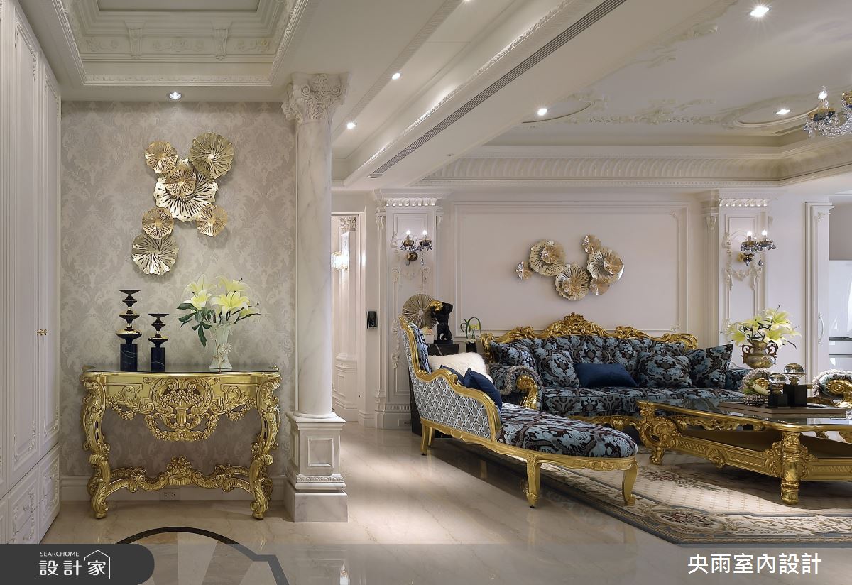 80坪毛胚屋＿奢華風客廳案例圖片＿央雨室內設計＿央雨_台中_總裁行館_奢華風格之2