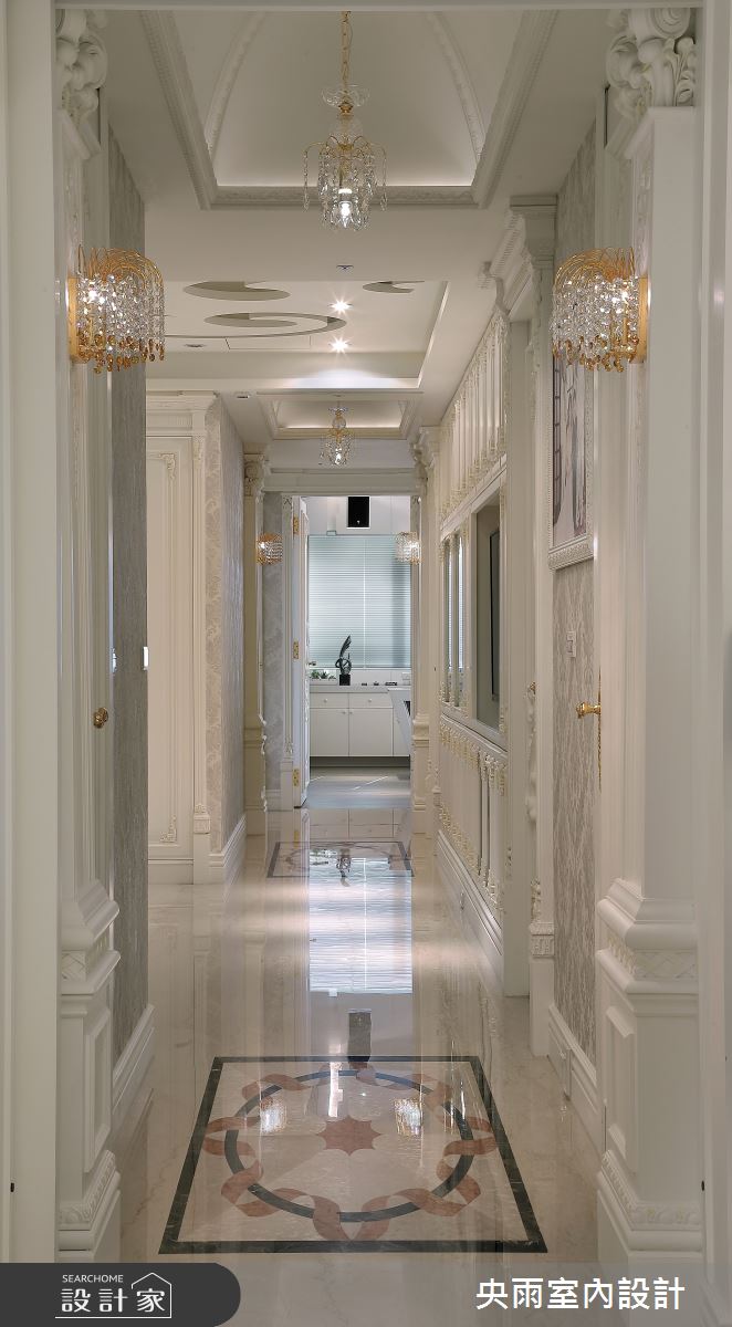 80坪毛胚屋＿奢華風走廊案例圖片＿央雨室內設計＿央雨_台中_總裁行館_奢華風格之12