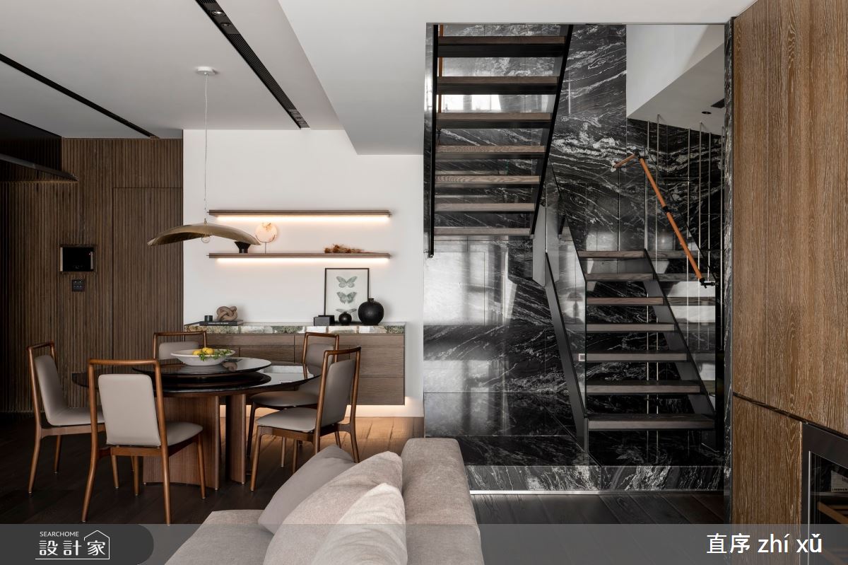 73坪新成屋(5年以下)＿現代風客廳餐廳樓梯案例圖片＿直序室內設計＿直序_11層遞之間之14