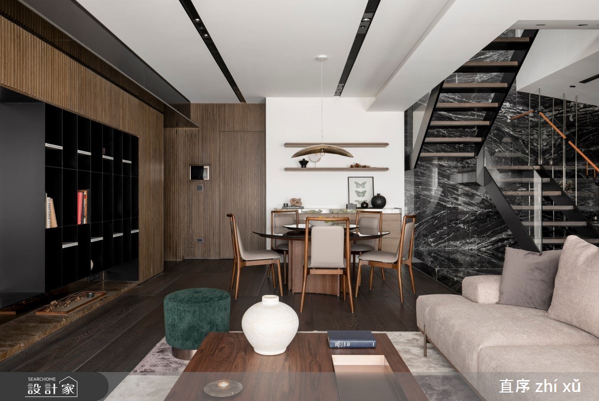 73坪新成屋(5年以下)＿現代風客廳餐廳樓梯案例圖片＿直序室內設計＿直序_11層遞之間之12