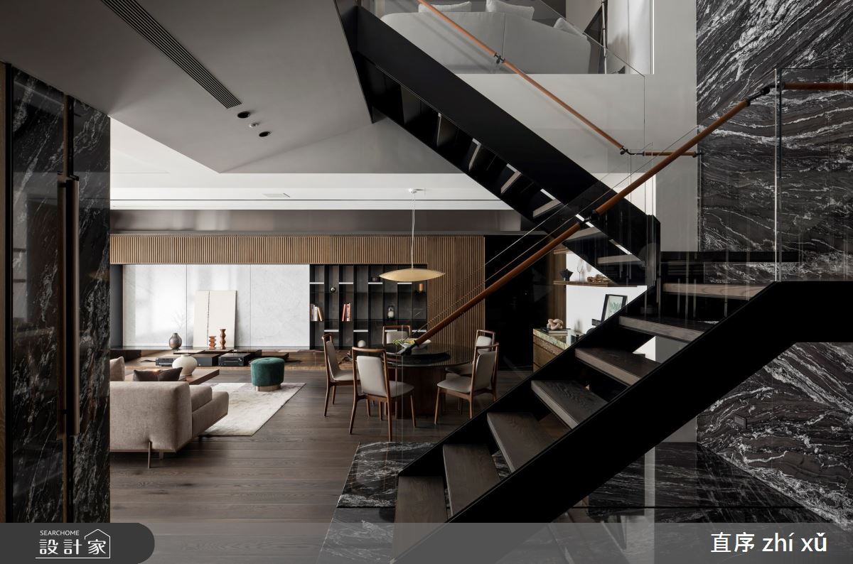 73坪新成屋(5年以下)＿現代風客廳餐廳樓梯案例圖片＿直序室內設計＿直序_11層遞之間之20