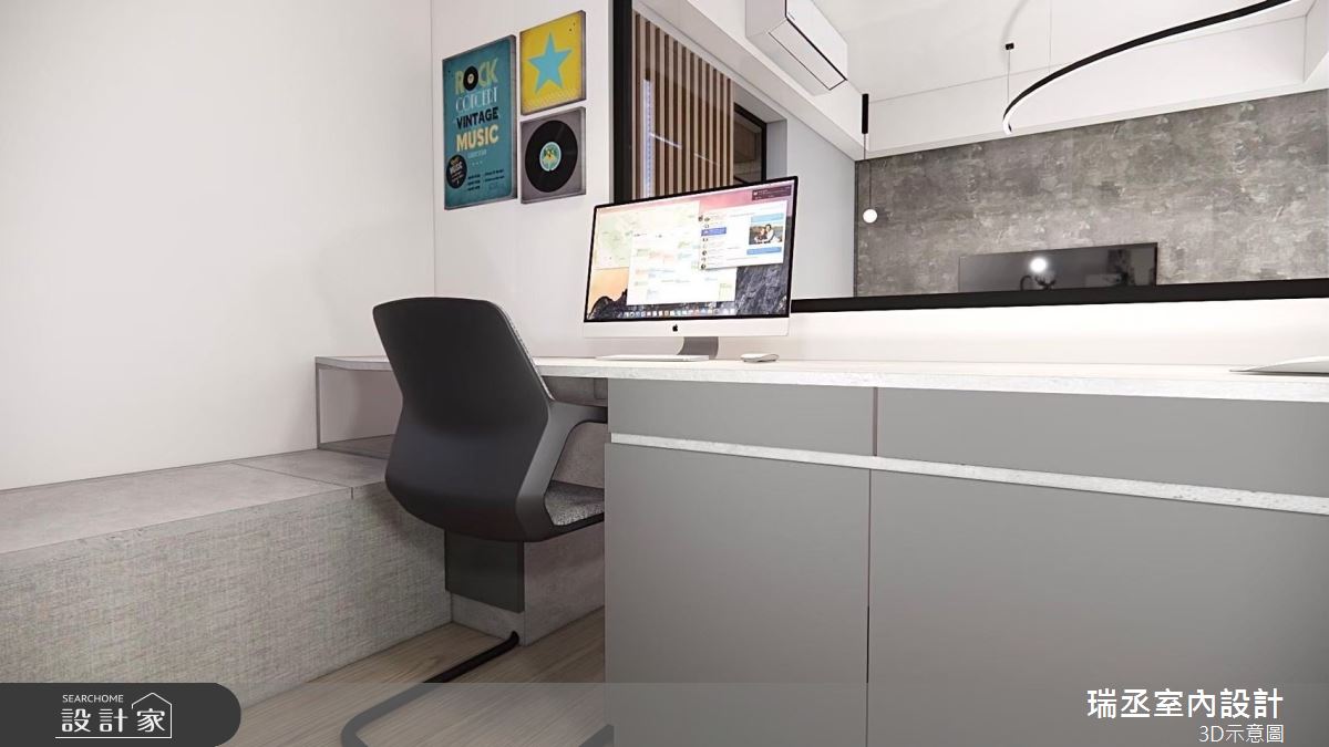 18坪新成屋(5年以下)＿現代風書房案例圖片＿瑞丞室內設計＿瑞丞_新莊_18坪現代風之7