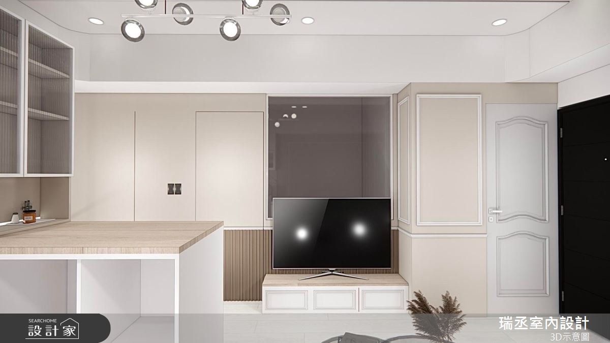 16坪新成屋(5年以下)＿新古典客廳餐廳吧檯中島案例圖片＿瑞丞室內設計＿瑞丞_新莊_16坪新古典之2