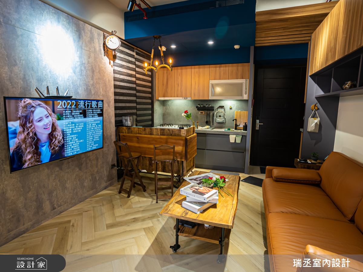 15坪新成屋(5年以下)＿工業風玄關客廳餐廳廚房案例圖片＿瑞丞室內設計＿瑞丞_基隆_15坪工業風之2
